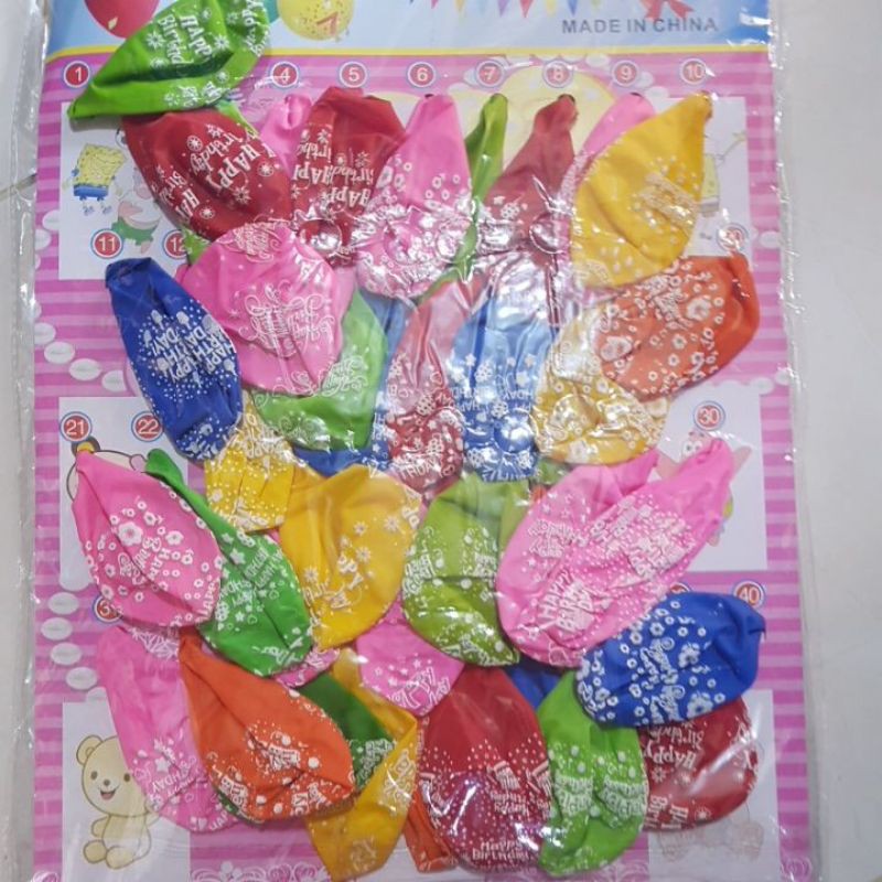 balon anak ulang tahun warna warni isi 10pcs