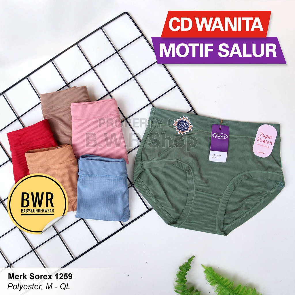 CD Celana dalam wanita Sorex 1259 salur timbul polyester [ VI V6 ] Superstretch