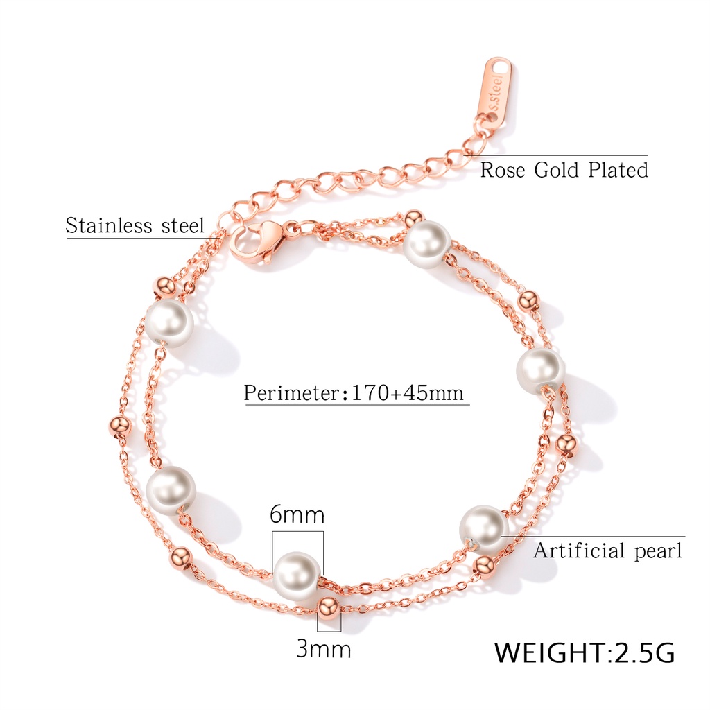 OLEVS Gelang Wanita baja Titanium Rose Gold-2