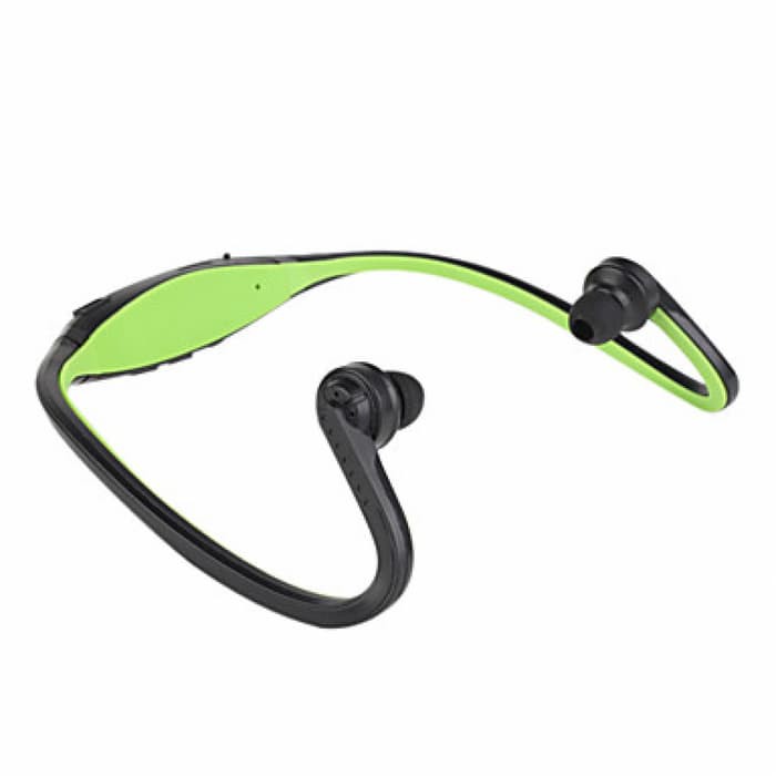 Sports Wireless Bluetooth Headset BTH 404 Black Green  Murah
