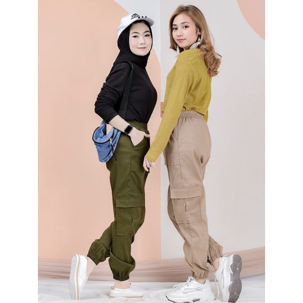 Jual CELANA CARGO WANITA JUMBO/CARGO PANTS MASUK BB 40-100 KG | Shopee ...