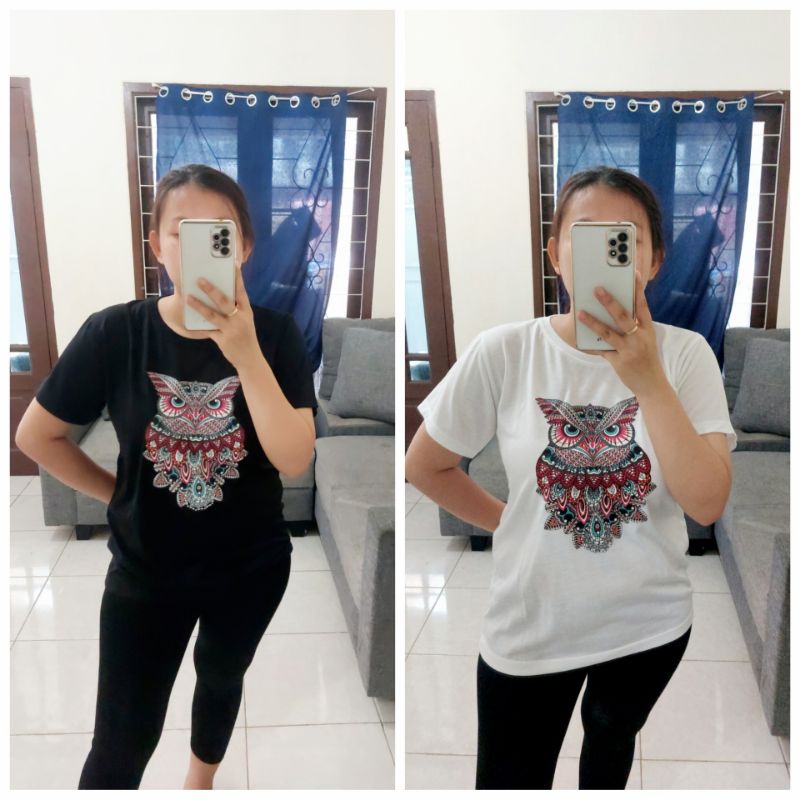 NEW KAOS OWL BATIK  XL / KAOS WANITA MURAH /KAOS MURAH