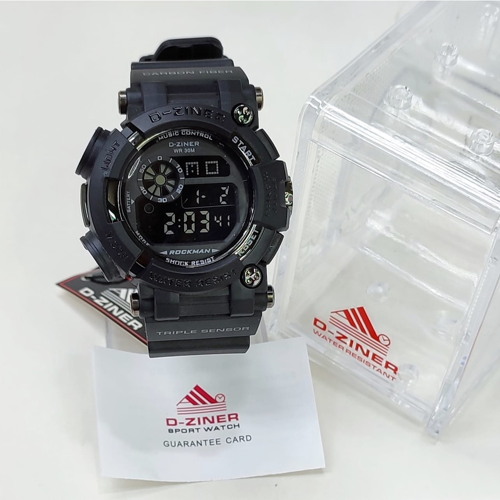 Jam Tangan Pria Dziner B1732J Digital Tali Rubber Tanggal Hari Aktif Free Box &amp; Baterai