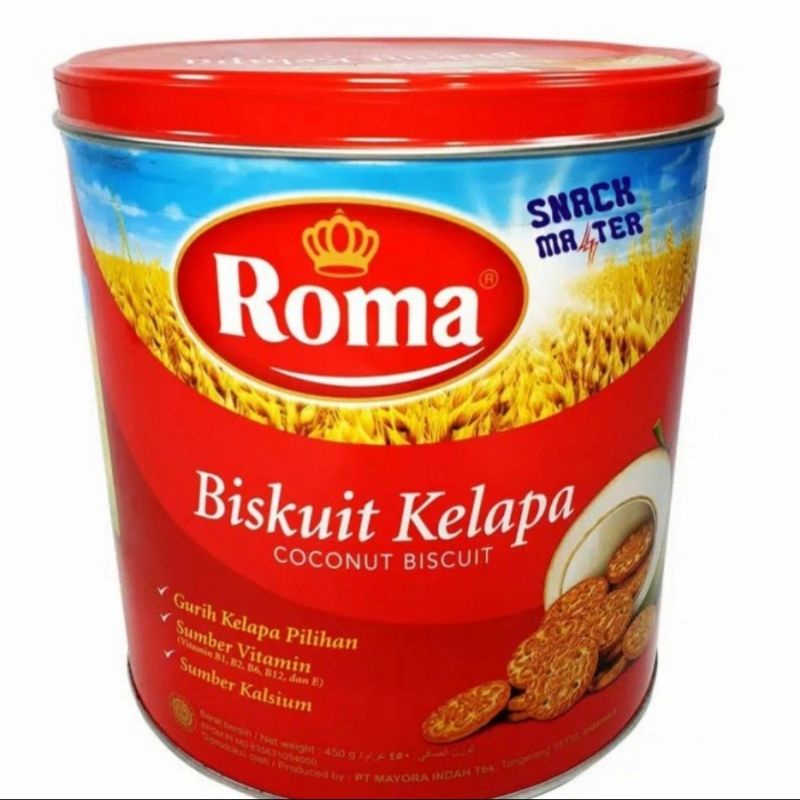 Roma biskuit kelapa kaleng 450 gr