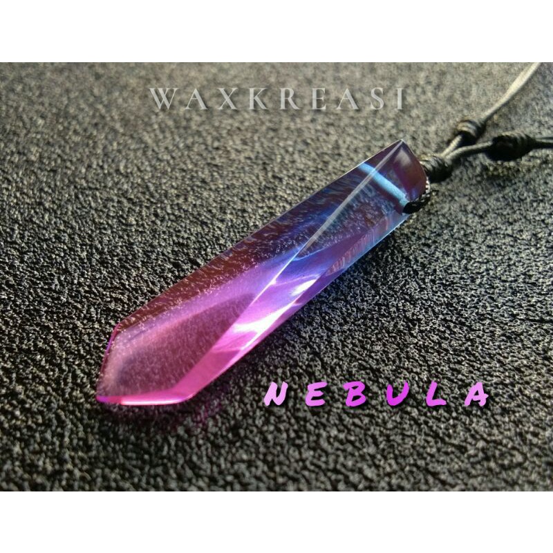 Kalung Resin Warna Biru Gradasi Pink Elegant
