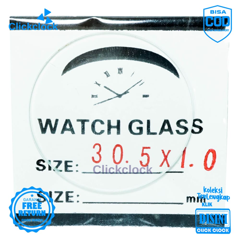 Kaca Jam Kaca Bahan Watch Glass PNC-305 Bagus 3,05 cm