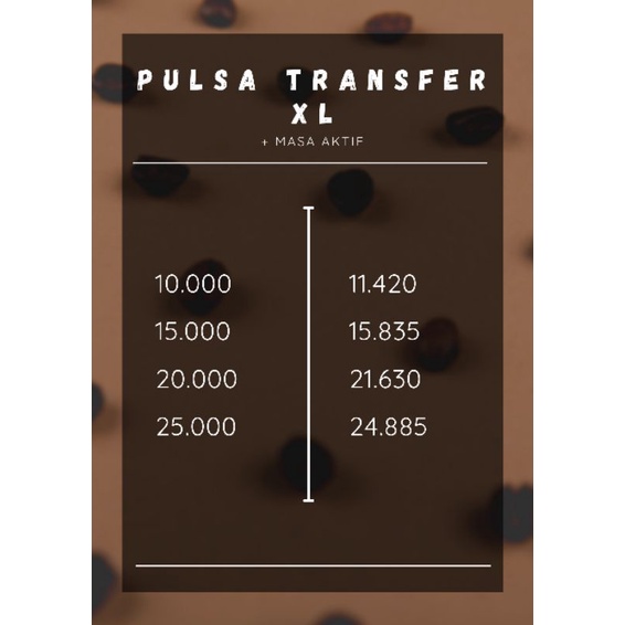 PROMO PULSA TRANSFER XL TERMURAH 10k/ 15k/ 20k/ 25k (+ masa aktif)