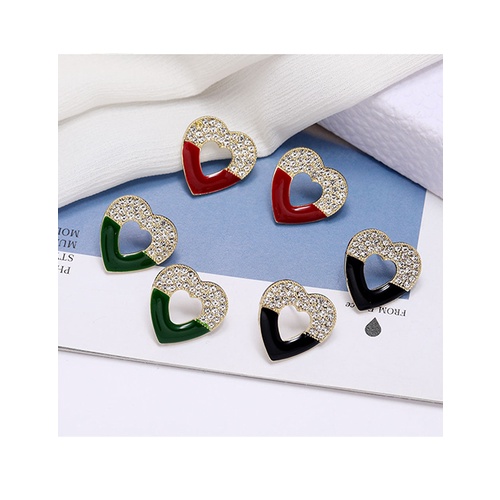 LRC Anting Fashion Red Love Diamond Earrings