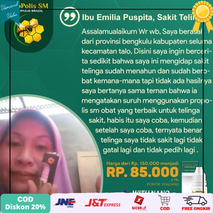 

◾COD◾ Propolis SM - Obat Tetes ( Telinga, Congek, Bernanah, Bau, Berair )