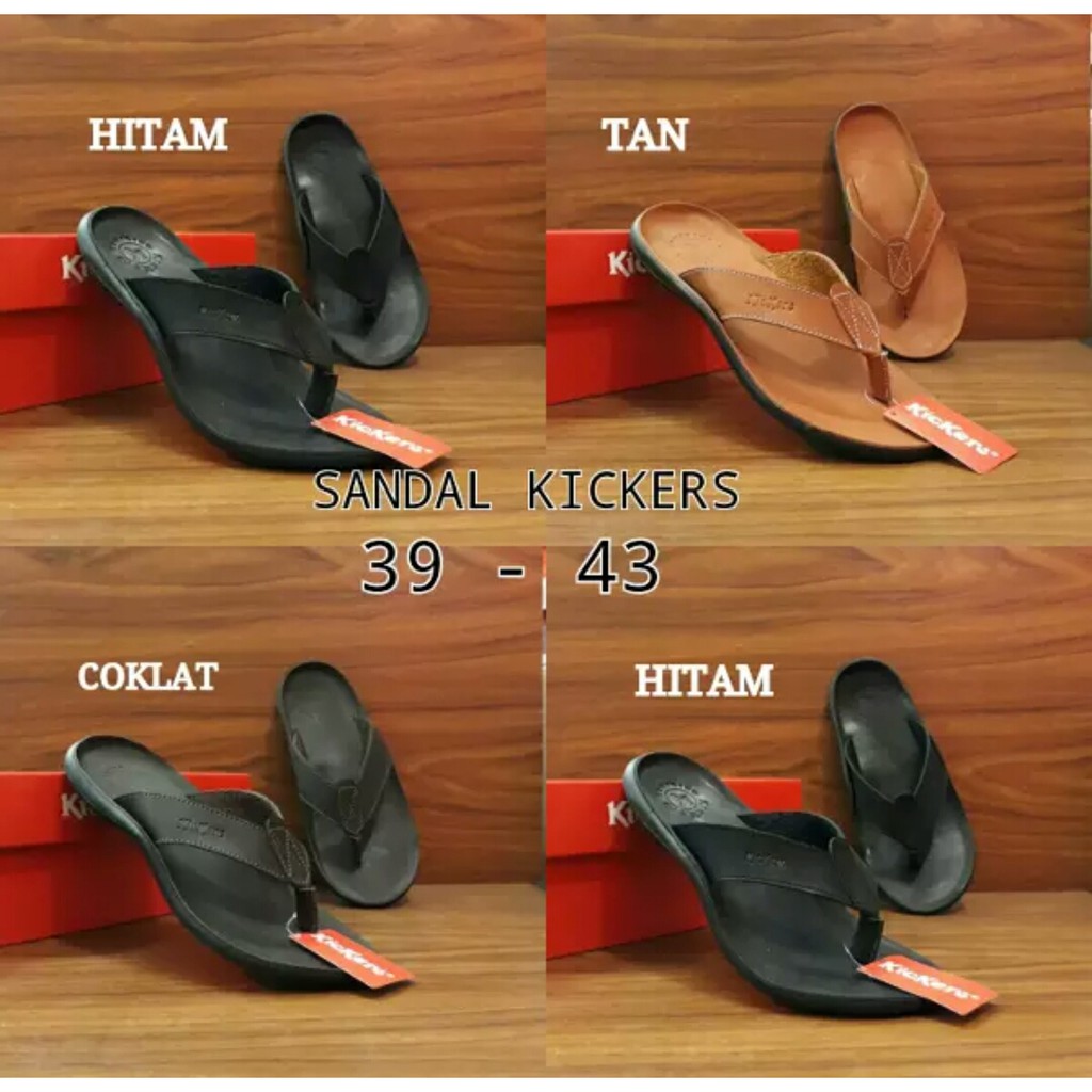 Sandal Jepit Kulit - Sandal Kickers - Sandal Pria - Kickers - Sandal Kulit - sandal murah