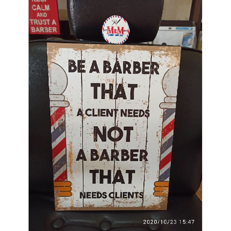mm toko poster kayu barbershop dan pangkas rambut / poster barbershop / hiasan barbershop