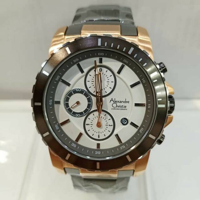 Jam tangan pria Alexandre Christie  6141mc grey rose