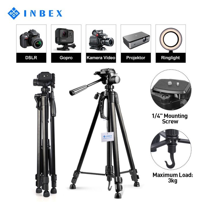 HANDPHONE & TABLET AKSESORIS HANDPHONE TP-3520 TRIPOD KAMERA+BAG/168CM PROFESIONAL PHOTOGRAPHY TRIPO