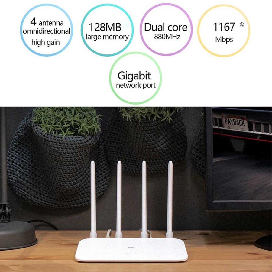 Router Xiaomi Mi Version Dual-Core Full Gigabit 4 Wireless 4A