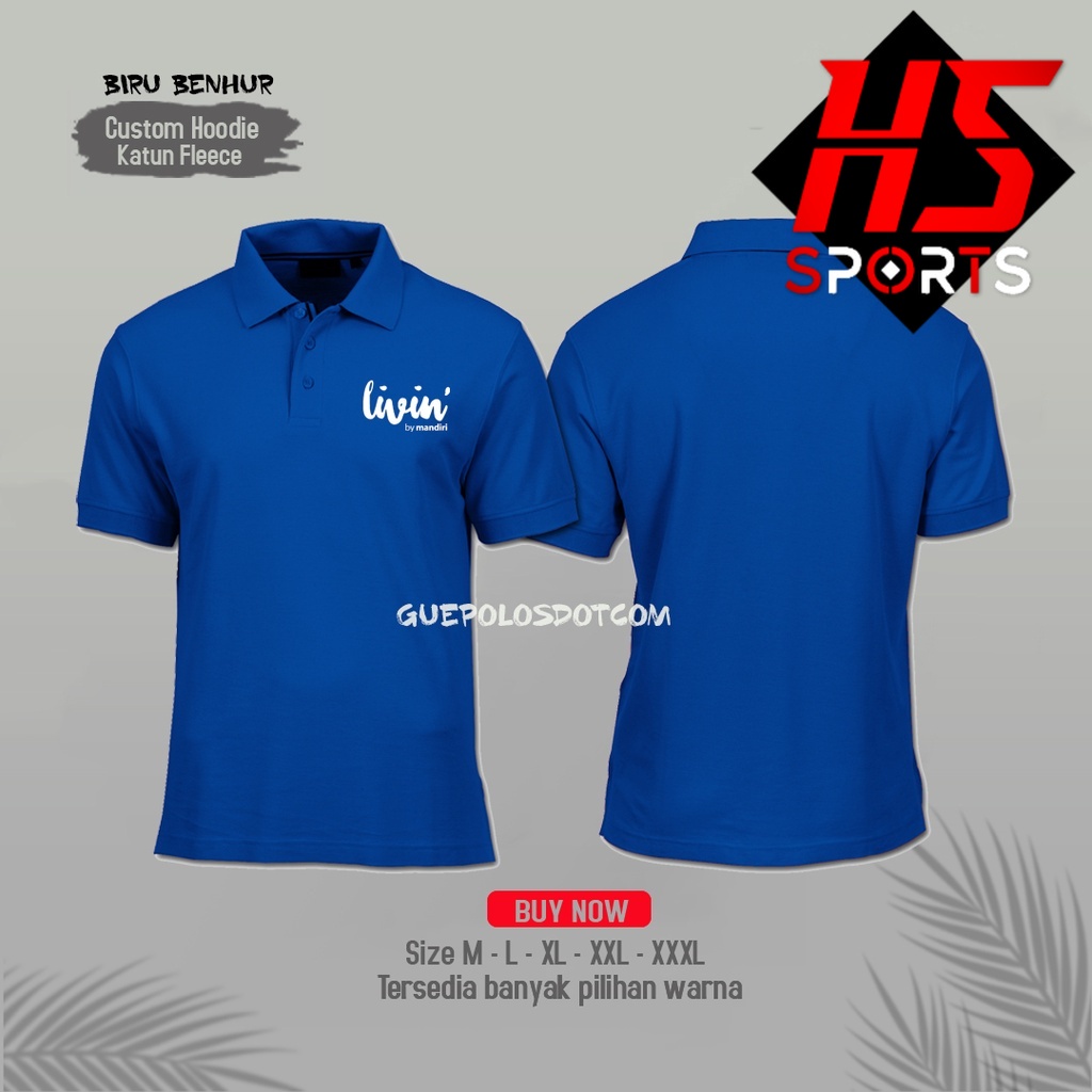 polo livin by mandiri - POLO LIVIN LOGO DADA KECIL  - Kaos Poloshirt livin by mandiri - BAJU kerah livin mandiri terbaru - Baju polo Bank Mandiri