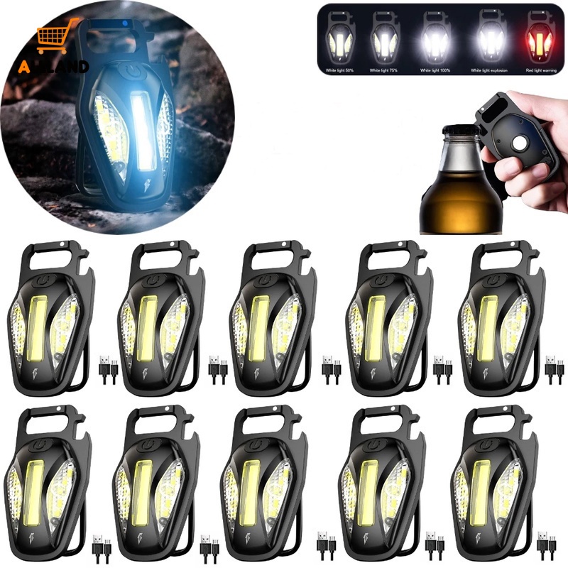 Lampu Senter LED COB 500 Lumens USB Rechargeable Mini Portable Multifungsi Untuk Camping / Outdoor