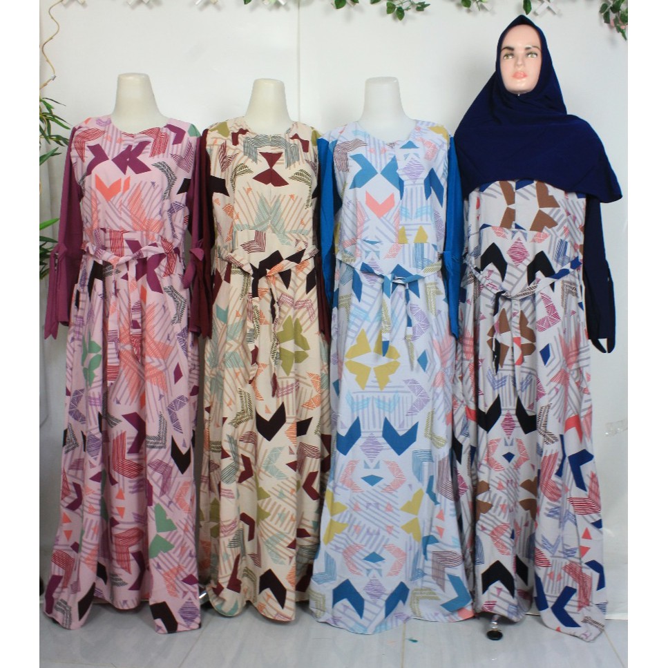 Gamis monalisa wolfis tangan pita syari muslim outfit alila WOLFIS OOTD terbaru