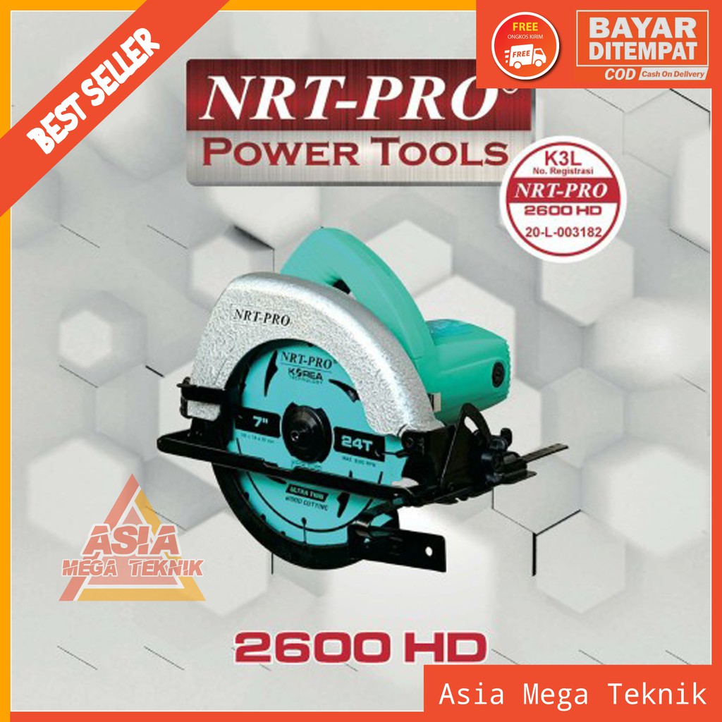 NEW Circular Saw 7 NRT-PRO 2600 HD Mesin Gergaji Circle 7 800 Watt Kecil HARGA PROMO TERBARU