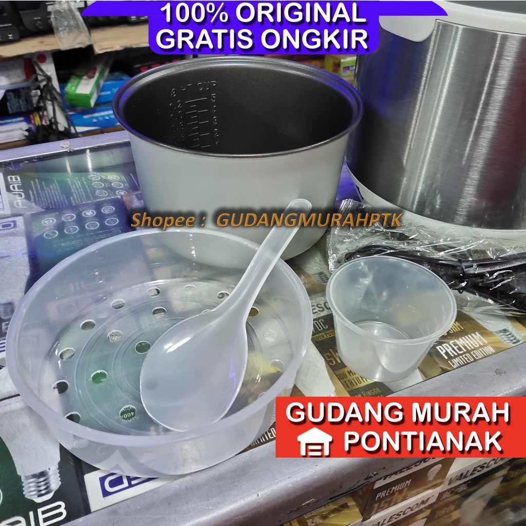 Magic Com niko Motif Silver Putih Polos /Rice Cooker niko NK 12 / penanak nasi 1,2 Liter serbaguna memasak sekaligus menghangatkan