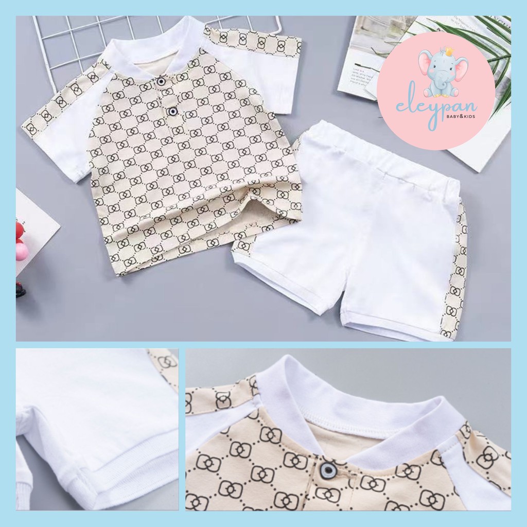 [eleypan.kids] SETELAN POLO Anak Laki Laki IMPORT Pakaian Anak Cowok Motif Corak Garis Impor Quality Baju Anak Ganteng Keren