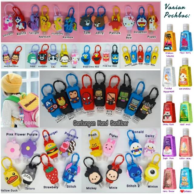 Cartoon Holder with Hand Sanitizer Pockbac 29ml / Fashion Hand Sanitizer Gantungan Tas