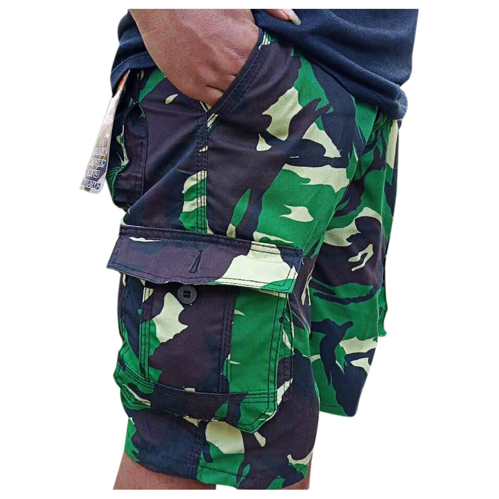 Cargo doreng pendek army model pinggang rib/kolor