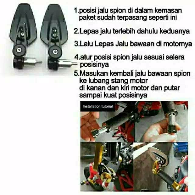 Spion Jalu Spion Bar End Oval Universal Nmax,Aerox,Pcx,Vario,Beat,Mio,Vespa,W175,Xabre,Vixion Dll