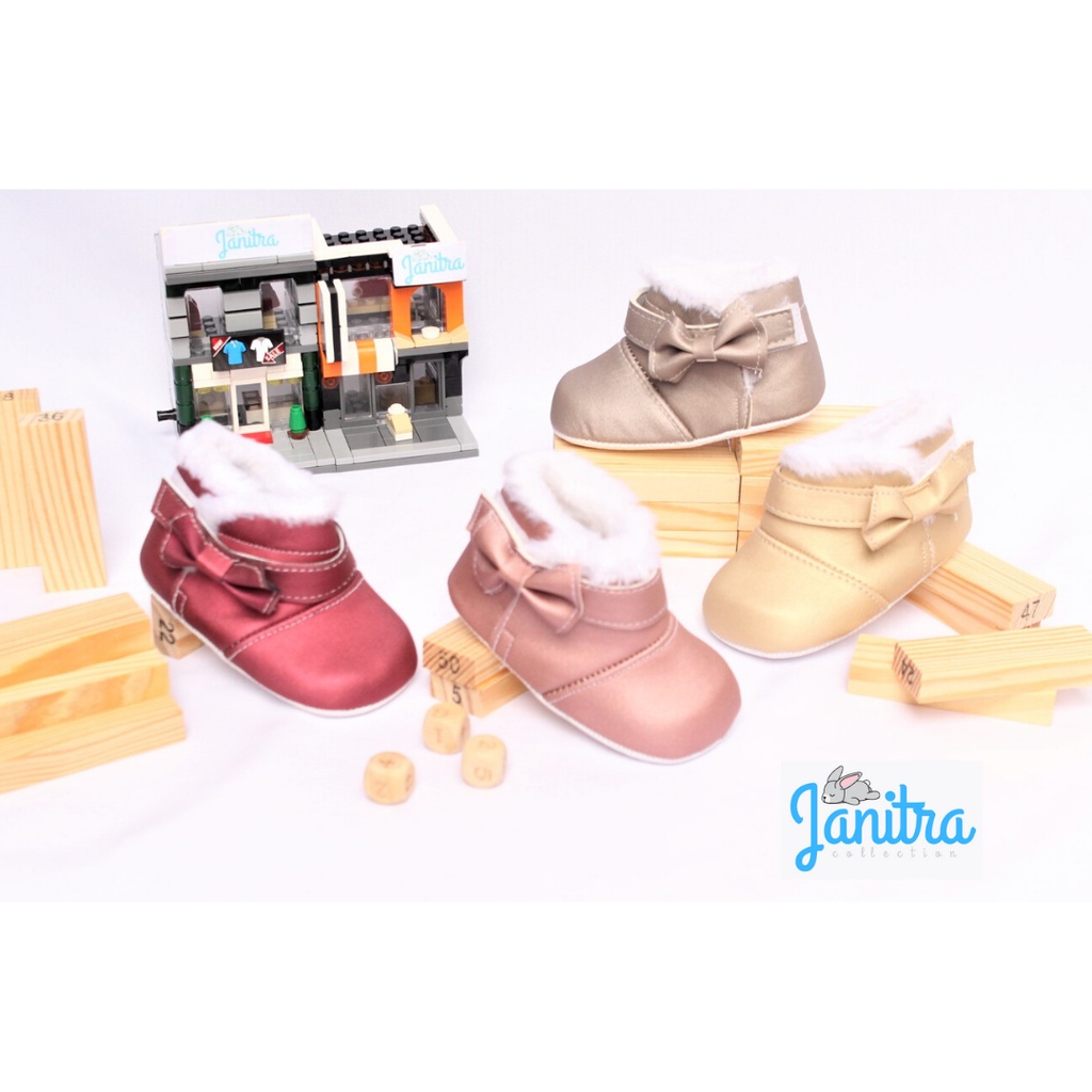 janitra baby shoes pre walker sepatu bayi gendong belajar jalan jenggel bulu