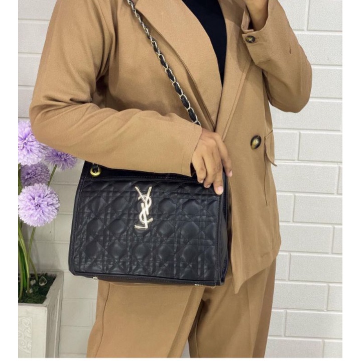 TAS SLEMPANG WANITA YSL BLACK MIX