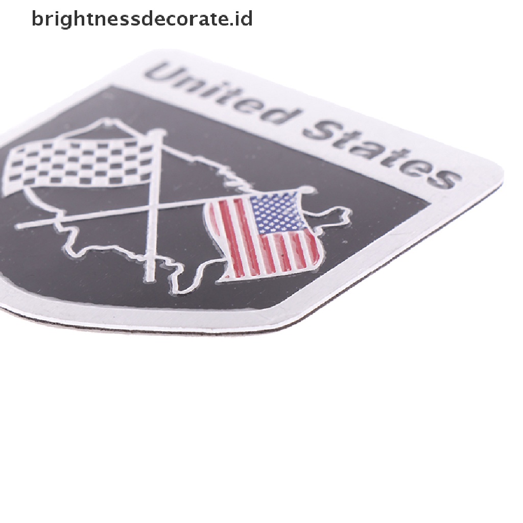 1pc Stiker Badge Motif Bendera Amerika Bahan Alloy Untuk Mobil / Motor