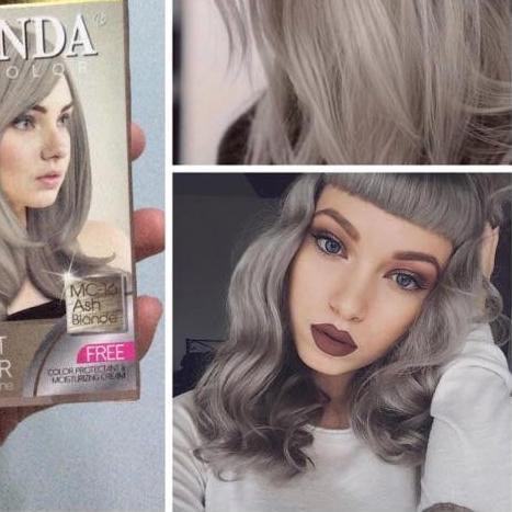 ✵ MIRANDA Hair Dye MC-16 Ash Blonde 30ml Cat Rambut Blond Grey Abu Silver Pirang Coklat Muda ™