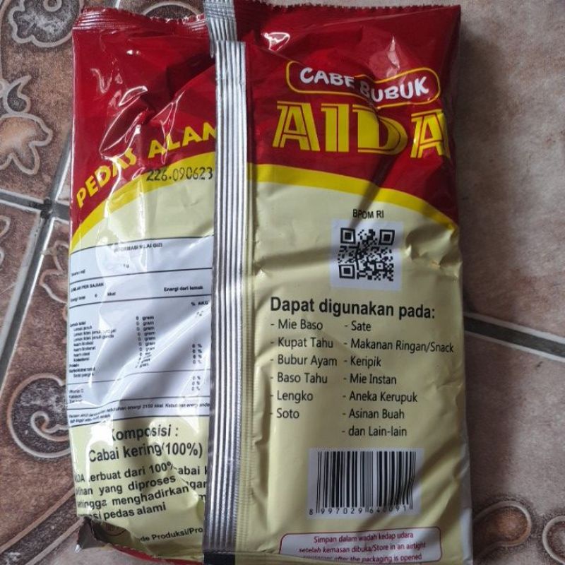 cabai bubuk aida pedas 250 gram