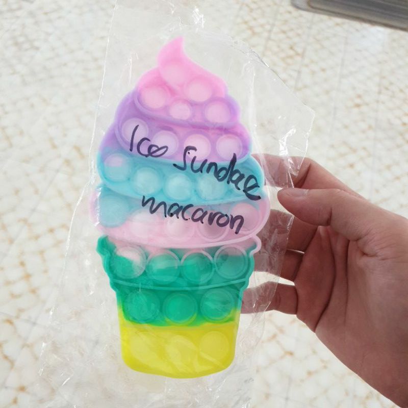 POP IT Rainbow Murah Mainan Pop it Tiktok-Ice Sundae Macaron