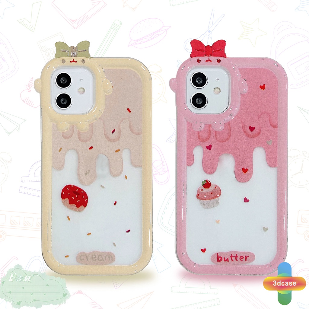 Soft TPU Case Compatible For IPhone Case 12 11 13 PRO MAX 6 7 6S 8 14 Plus X XR XS MAX 11 12 13 mini Se 2020 6SPlus 7Plus 6Plus 8Plus XSMAX Shockproof Motif Es Krim Transparent Case