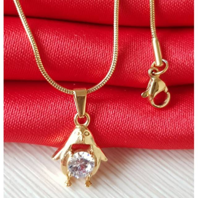 Kalung penguin / kalung titanium gold import GN08