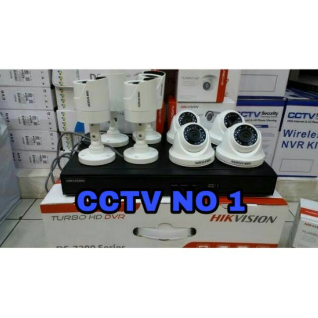 Paket cctv HIKVISION 8ch 8 kamera 2.0 mp 1080p
