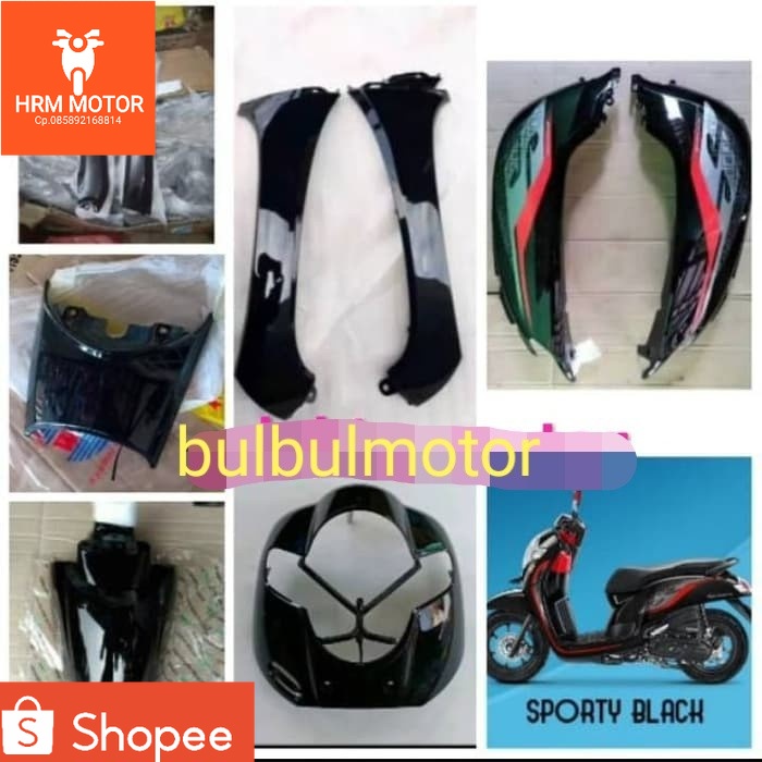 cover body bodi Scoopy new alus hitam 2018 2018
