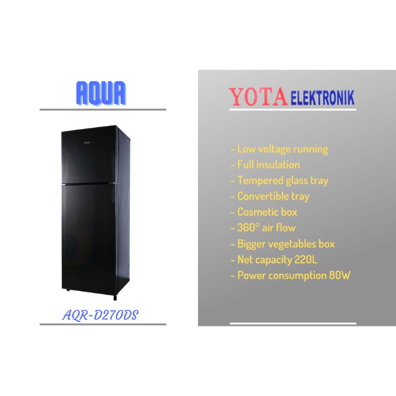 Lemari Es Aqua AQR-D270DS