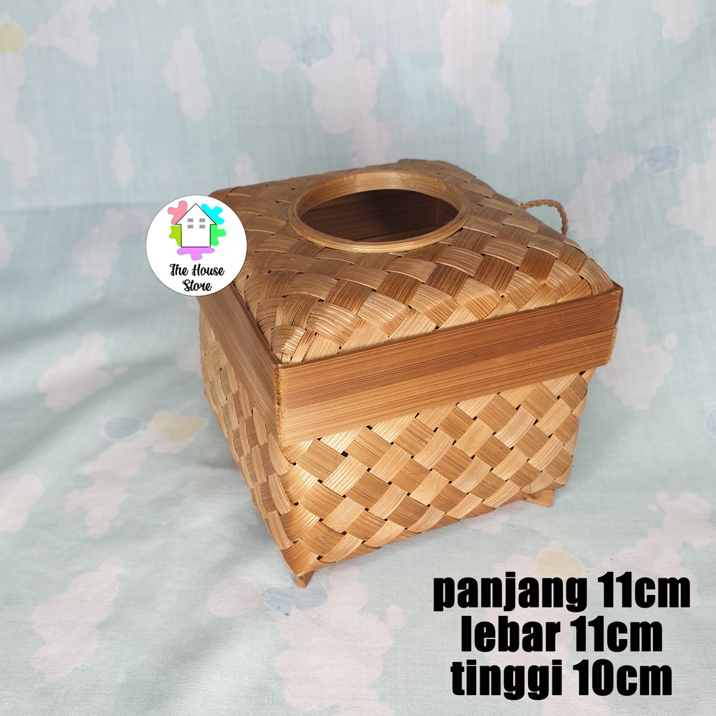 TEMPAT TISSUE ANYAMAN BAMBU MINI / WADAH HAMPERS