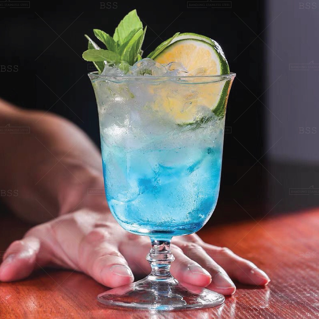 Gelas Cocktail 230ml Kristal Kaca Kaki Singapore Sling Mojito Jus Cantik Drinking Glass