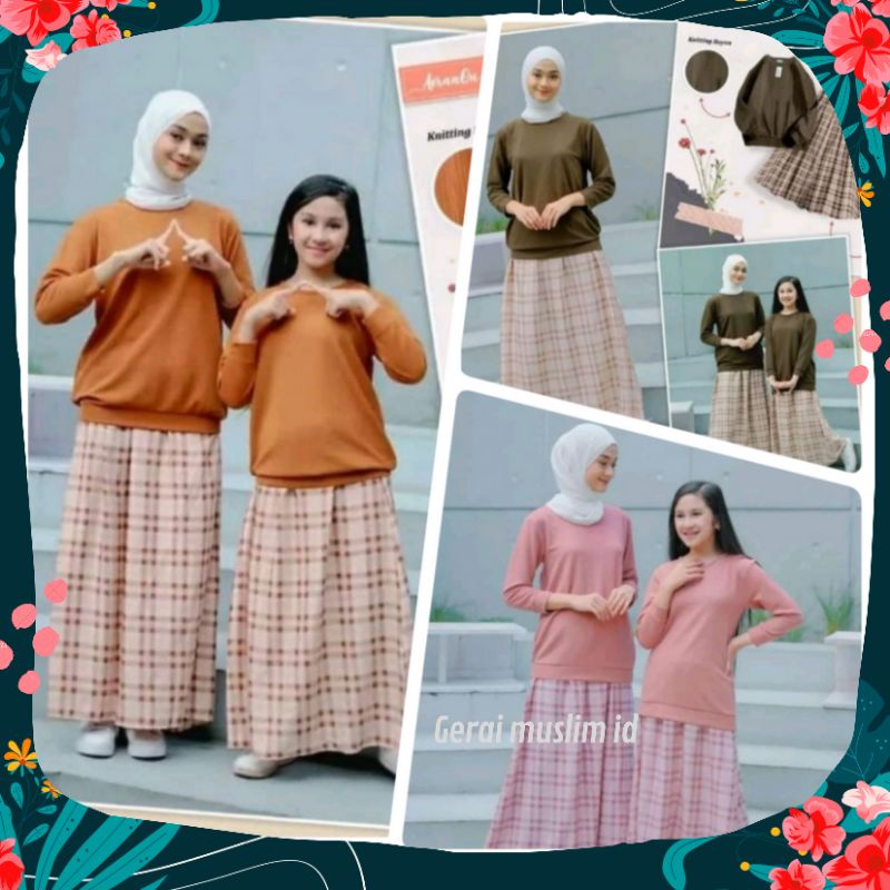 Set Rok Panjang Kniting Remaja 12-18th by Aeraqu/Set Rok Remaja Murah/ Jeshii Kniting Longskiri