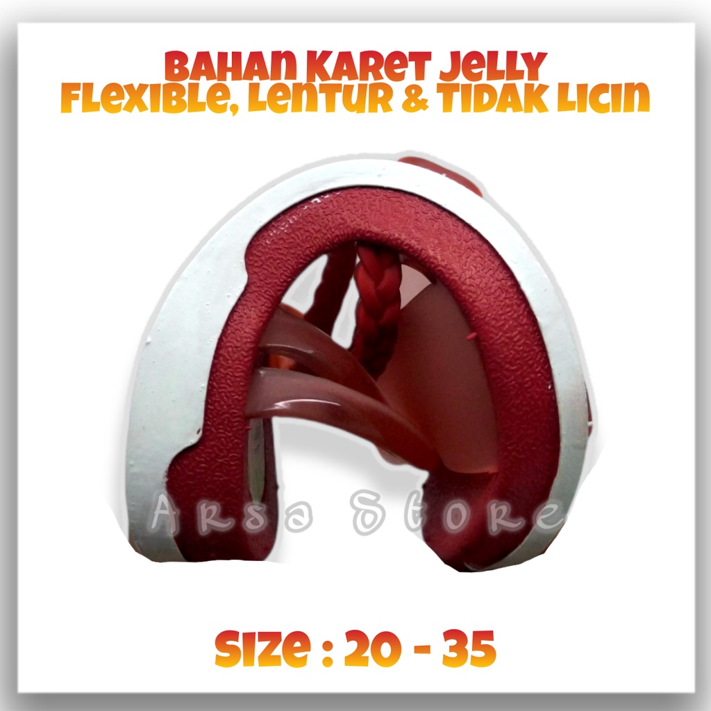 Sandal Jelly Baby LOL Anak Perempuan Import / Sendal Karet Anak Cewek Motif Kembang Manik Mutiara