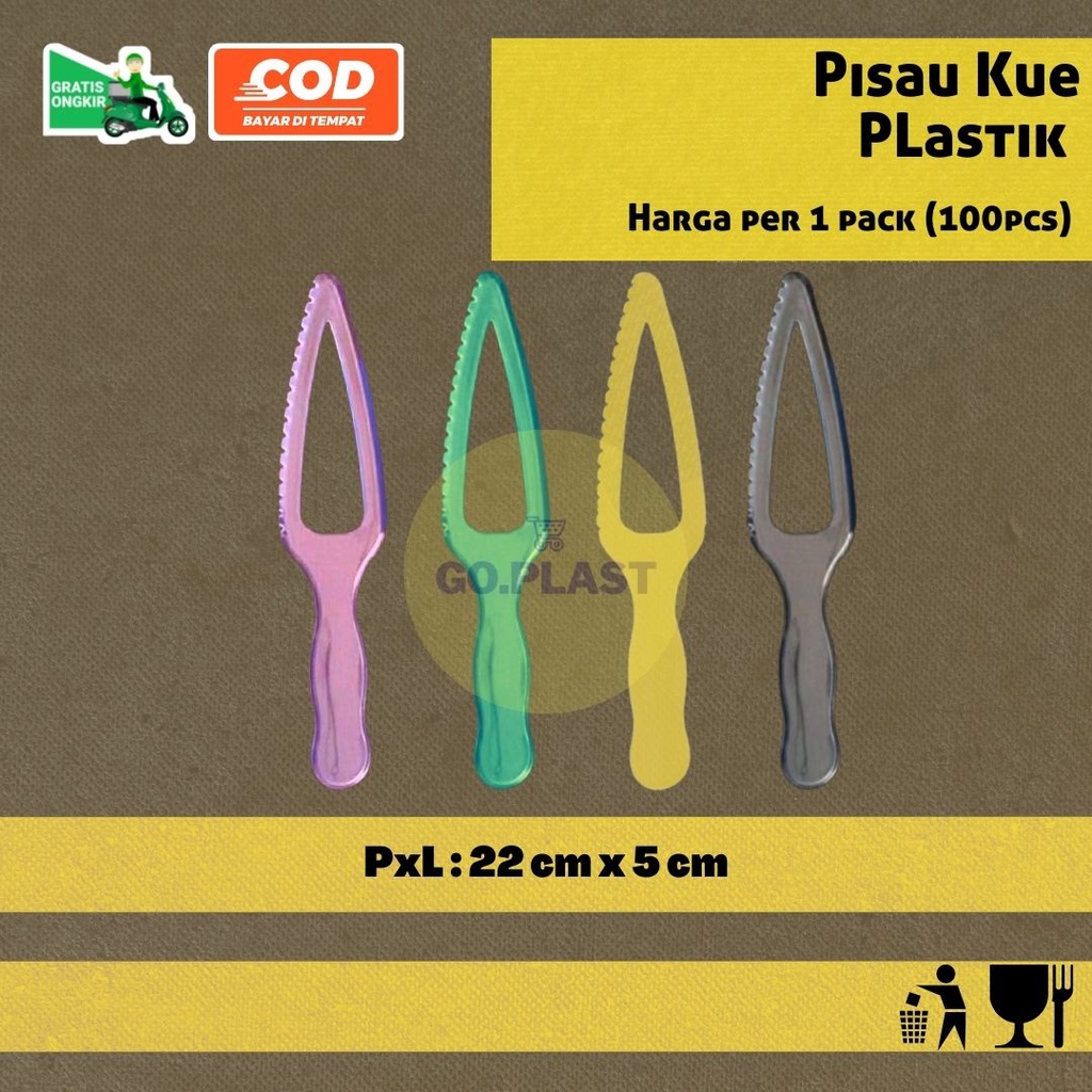 [100PCS] THREESTAR PISAU KUE TART PLASTIK STERIL