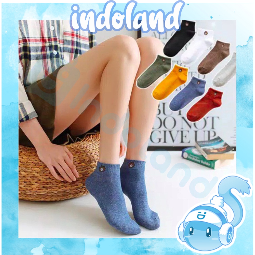 ☀ INDOLAND ☀ Kaos Kaki Fashion Unisex Motif Beruang Wanita Pria Murah Jakarta Import R109 K010