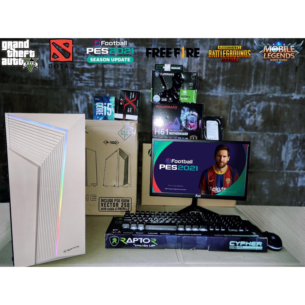 PAKET KOMPUTER GAME/DESAIN FULL BARU CORE I3,I5,I7 RAM 8GB HDD 500GB SSD 256GB VGA 2GB