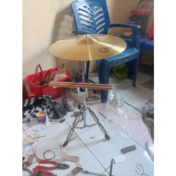 Stand dan simbal rocket 12inc kuningan asli import