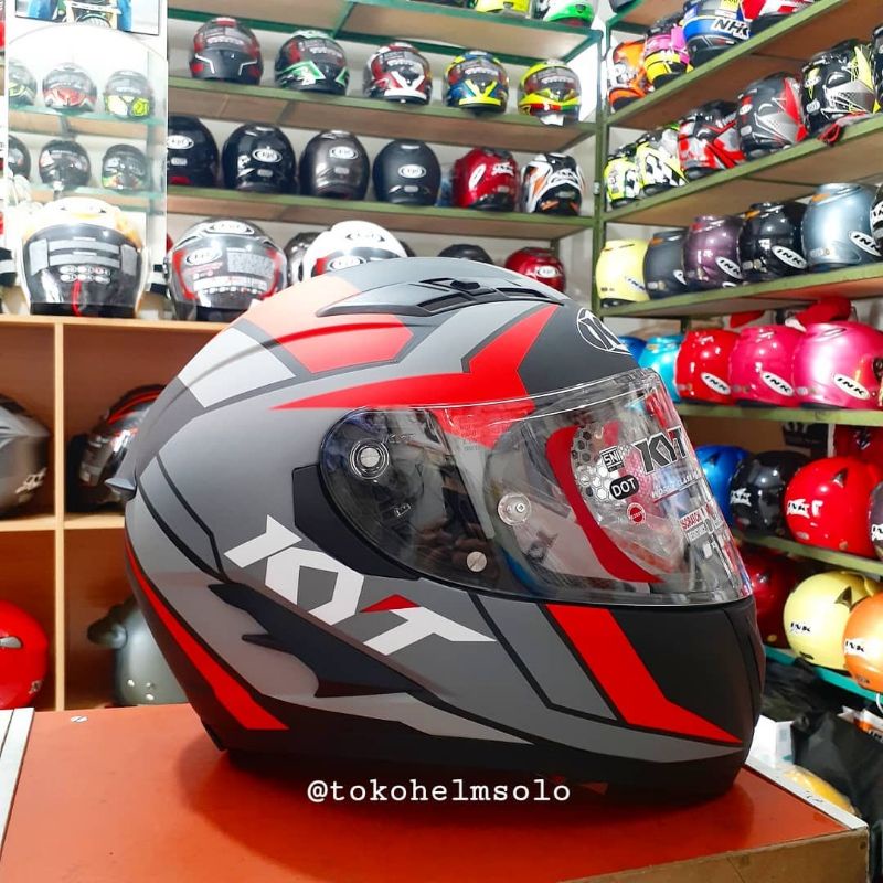 KYT Falcon FR Raid Black Doff Red Fluo