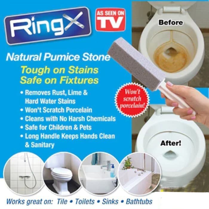 RingX Natural Pumice Stone Alat Pembersih Kerak Plak WC Toilet Keramik