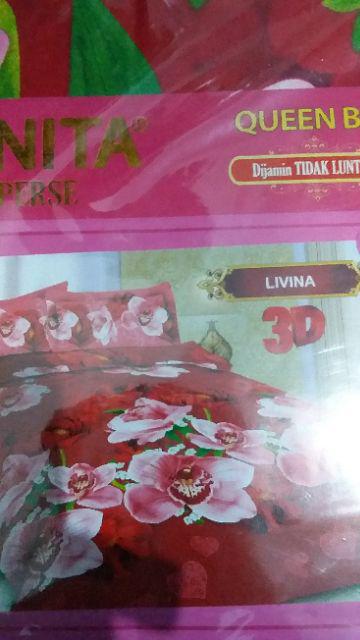 Sprei Bonita Queen Disperse 3d (varian E) Ukuran 160x200 Cm