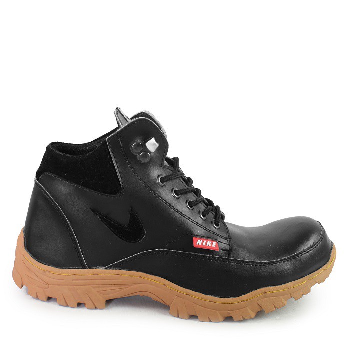 MS - Sepatu Gunung Boots Safety Pria Nike TRACKING Hitam Bots Septi Outdoor Hiking Treking Keren